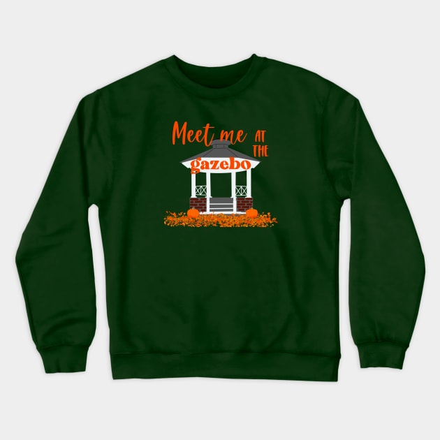 Autumn at the Gazebo Crewneck Sweatshirt by CaffeinatedWhims